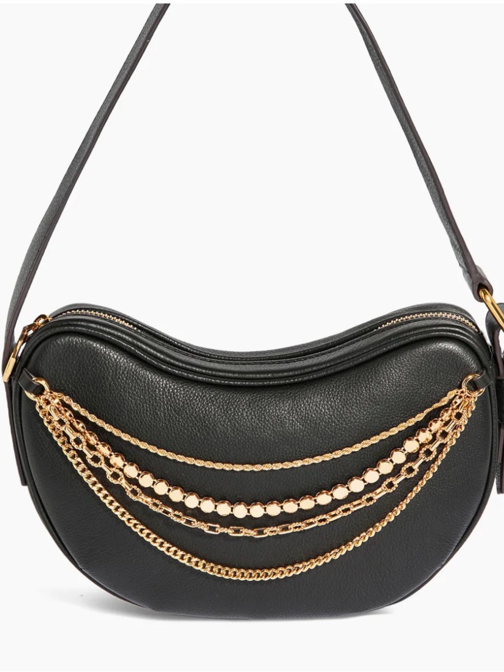 Aimee KESTENBERG X Evange Petrakis Black Shoulder Bag - Gold Chain Detail NWT - Picture 9 of 16
